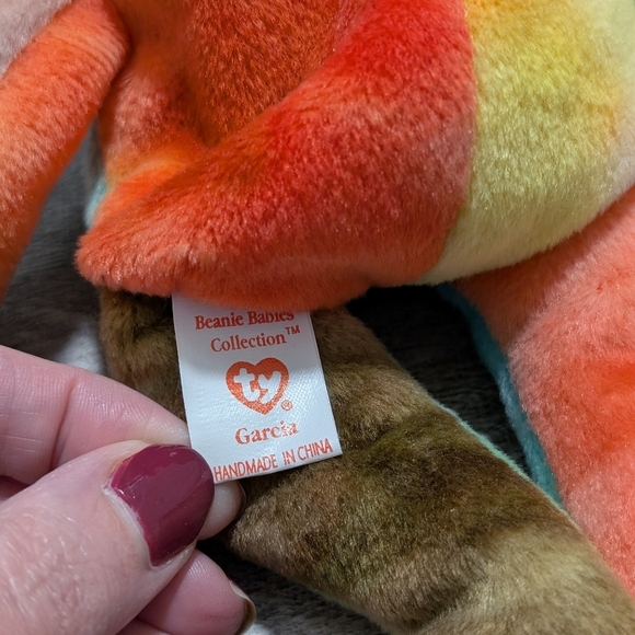 1993 TY Beanie Baby Garcia Original PVC Beads Grateful Dead - Picture 6 of 7